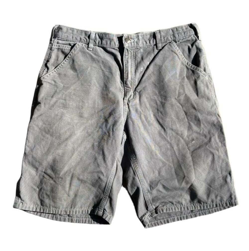 Carhartt Loose Fit Canvas Work Shorts Grey Size 34